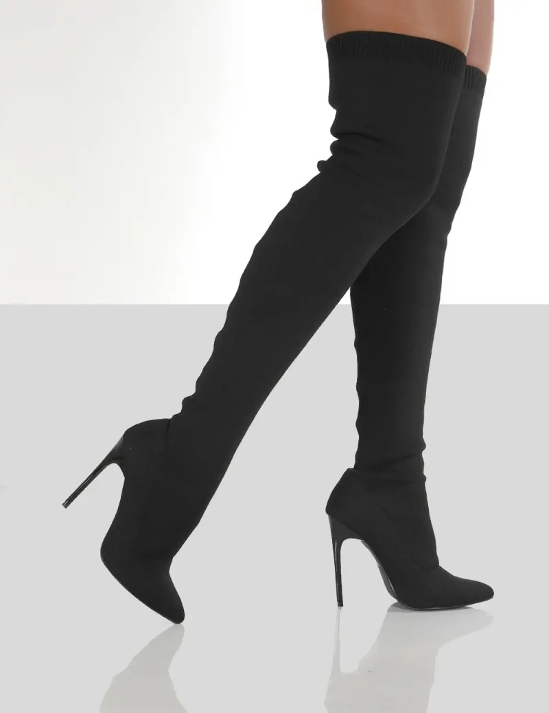 Lace Up Knee-High Boots - Image 3