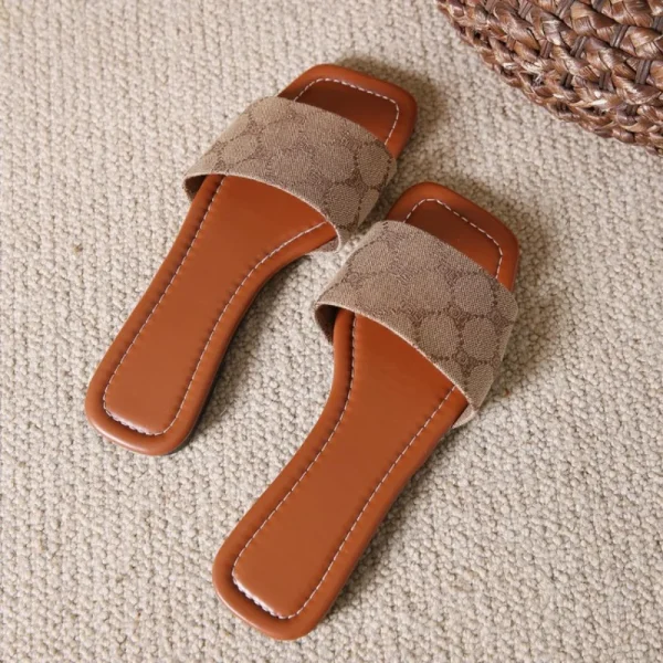 Eco-Friendly Print Flats Casual Beach Sandals - Image 5