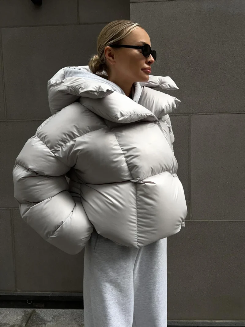 Eco-friendly Winter Vintage Cotton Puffer Jacket - Image 2