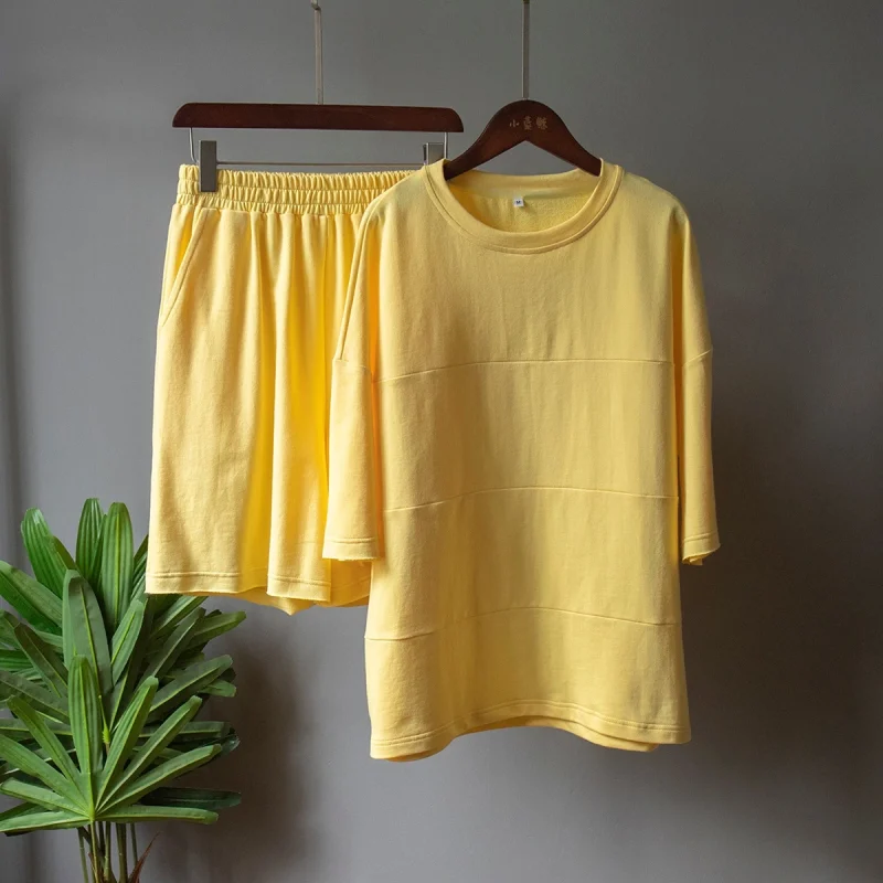 Eco-friendly Cotton Patchwork T-shirt Shorts Set - Image 6