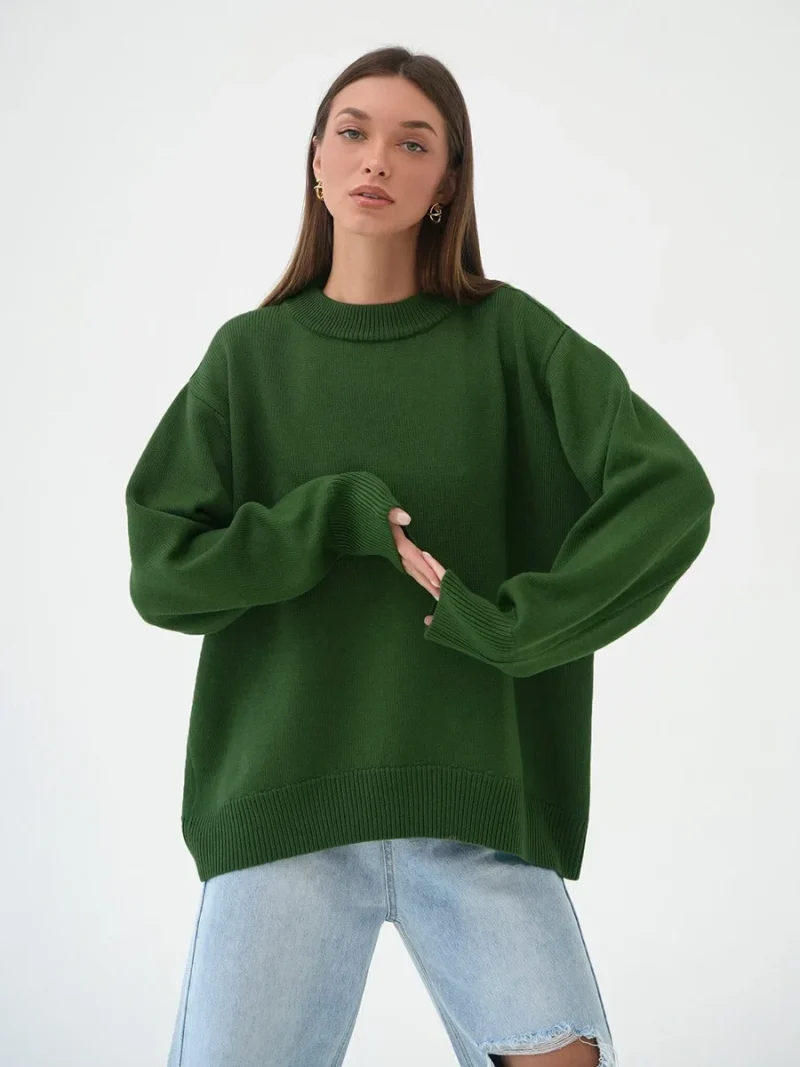Eco-friendly Thick Warm Oversized Knitted Jumper - Image 6