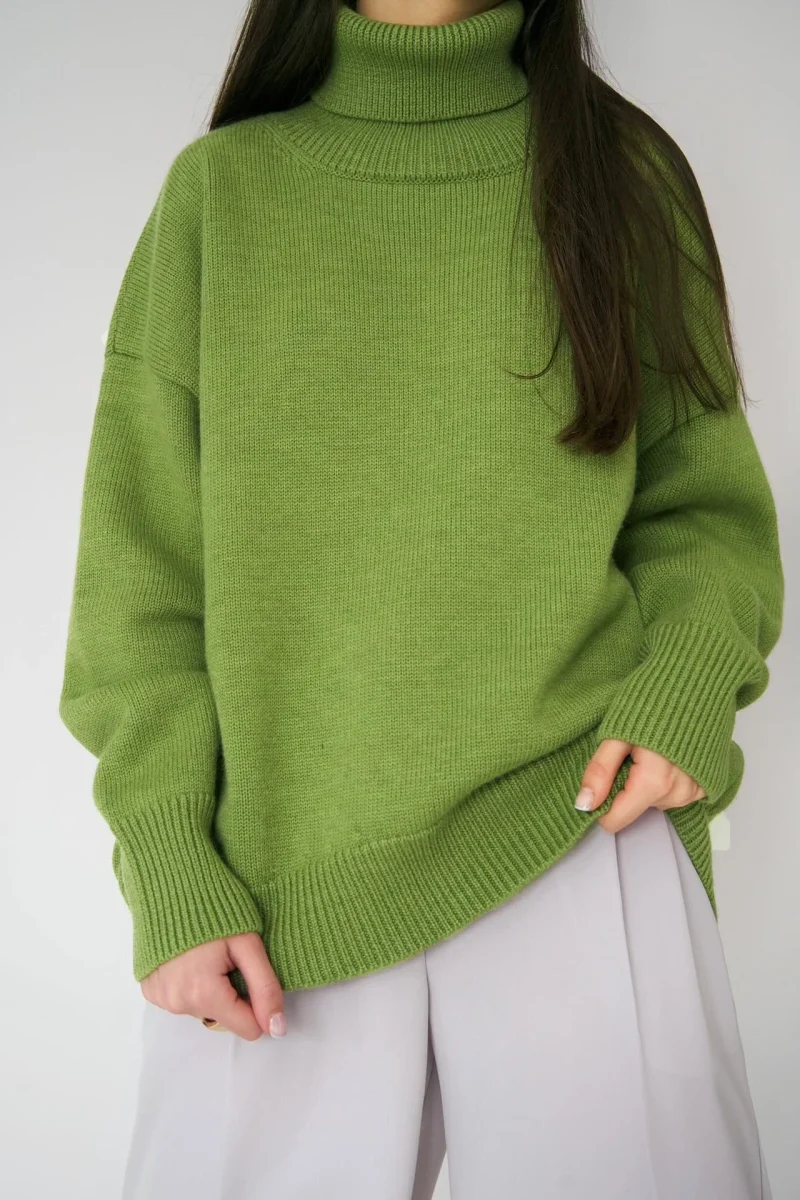 Eco-friendly Thick Warm Oversized Turtleneck Sweater