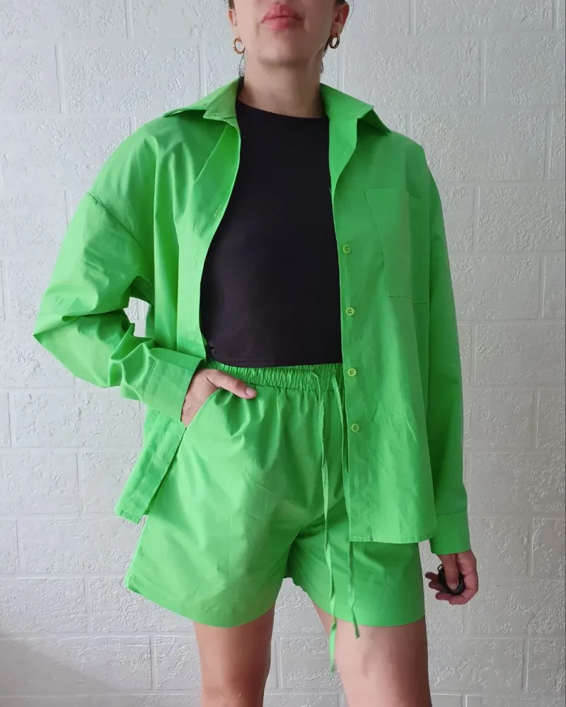 Eco-friendly Stylish Cotton Casual Two-Piece Set - Image 3