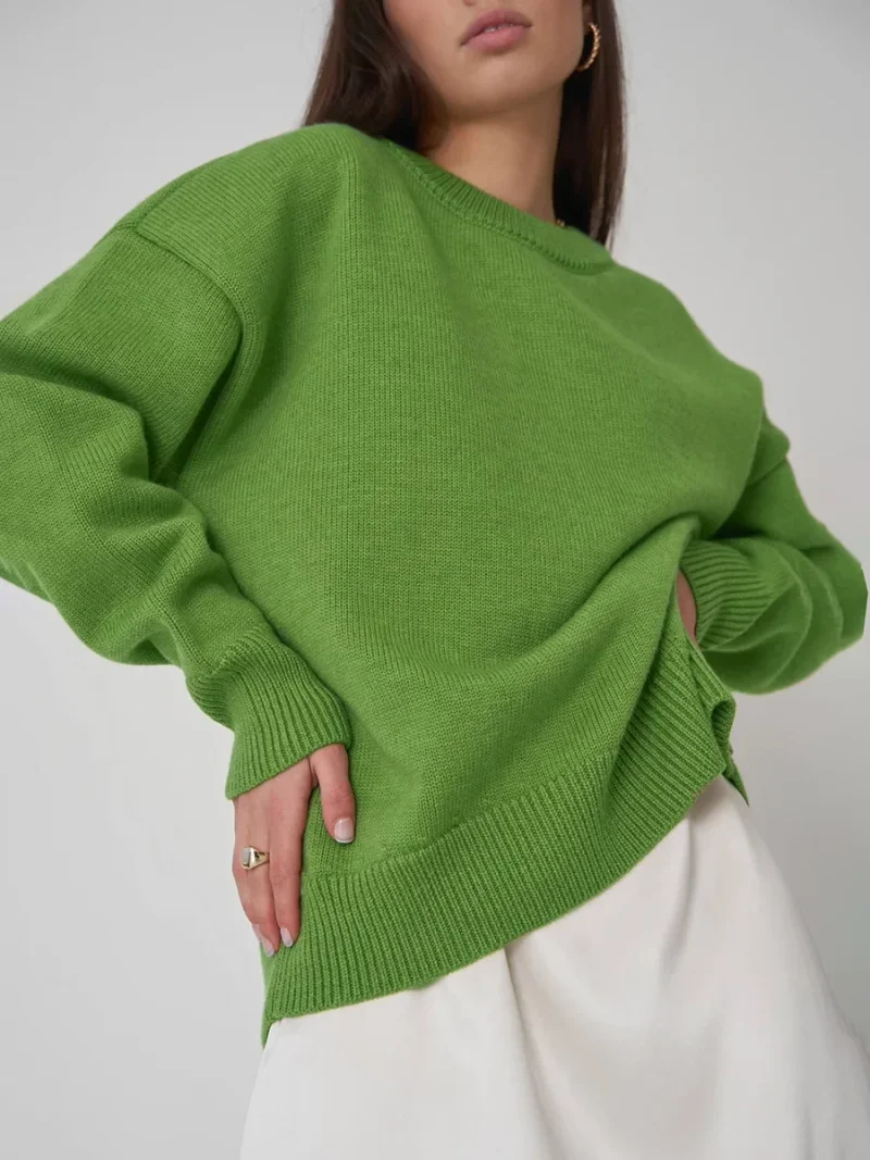 Eco-friendly Thick Warm Oversized Knitted Jumper - Image 2