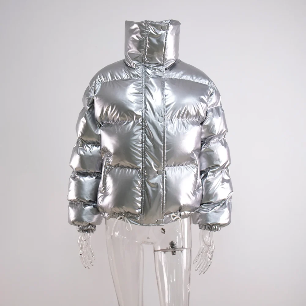 Eco-friendly Glossy Vintage Quilted Puffer Jacket