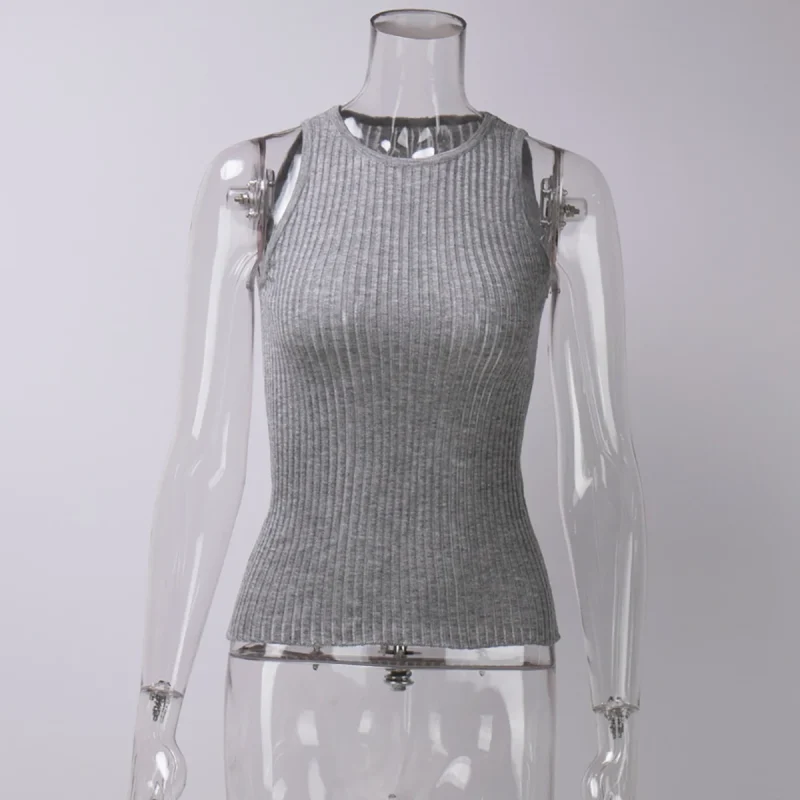 Eco-friendly White Wool See Through Tank Top