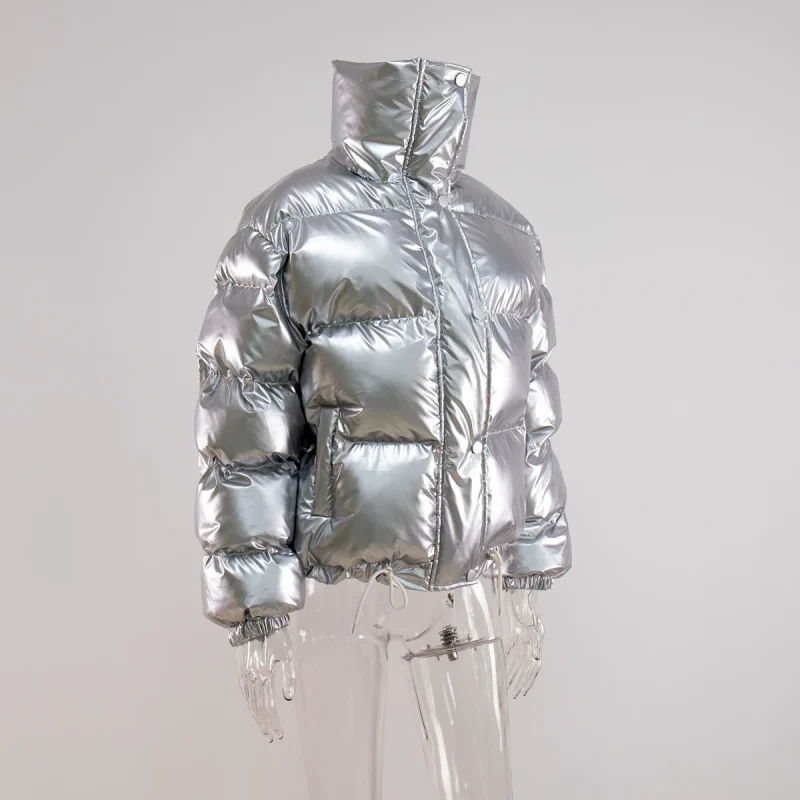 Eco-friendly Glossy Vintage Quilted Puffer Jacket - Image 5