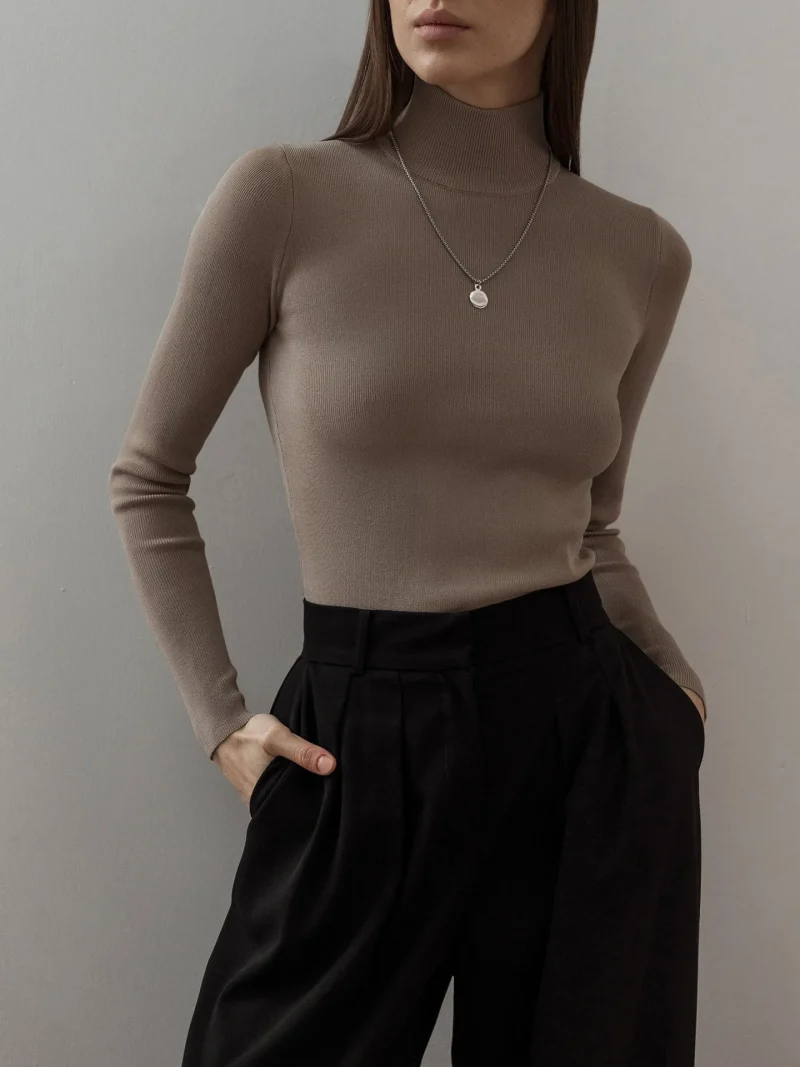 Eco-friendly Soft Slim Warm Turtleneck Sweater - Image 8