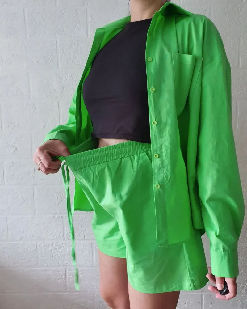 Eco-friendly Stylish Cotton Casual Two-Piece Set - Image 4