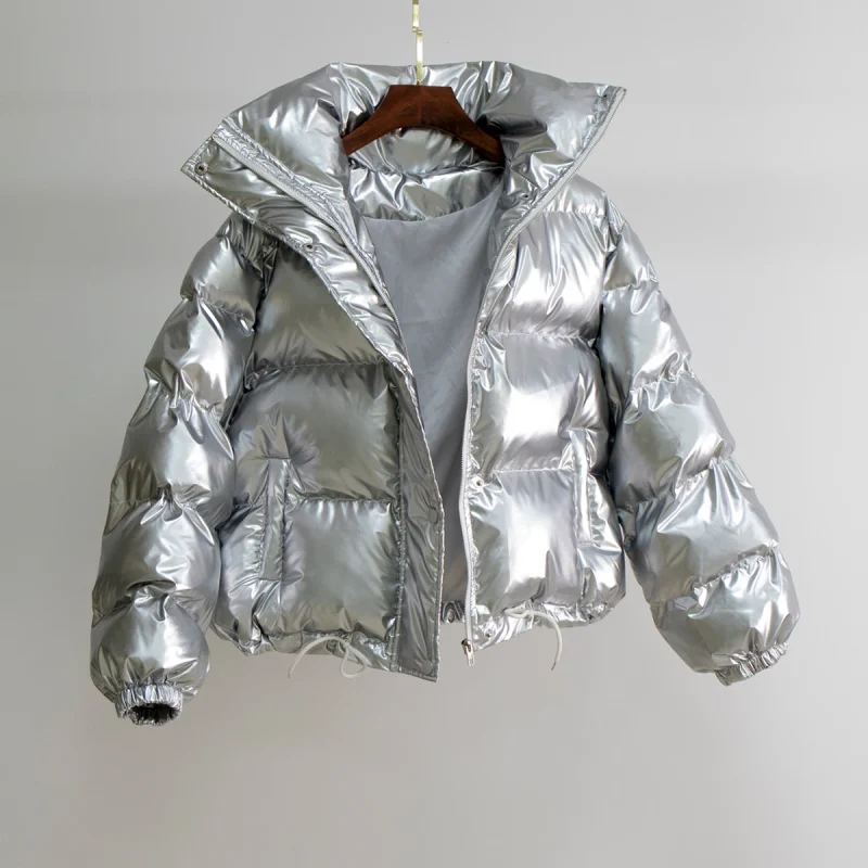 Eco-friendly Glossy Vintage Quilted Puffer Jacket - Image 4
