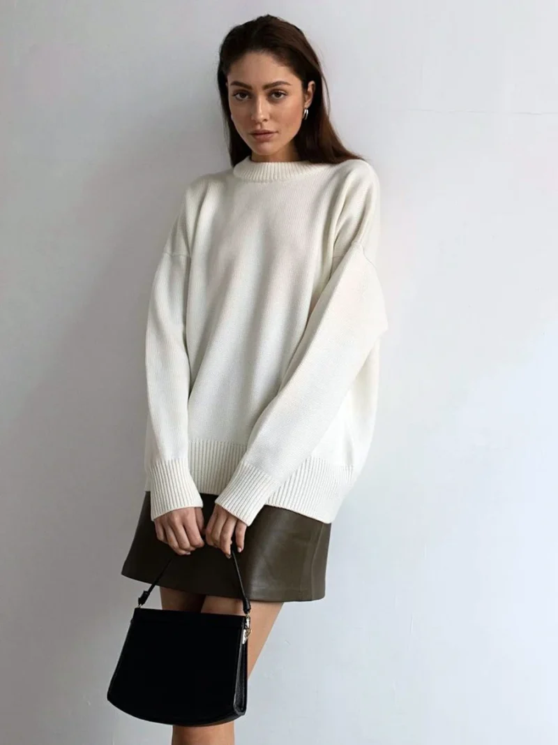 Eco-friendly Thick Warm Oversized Knitted Jumper - Image 4