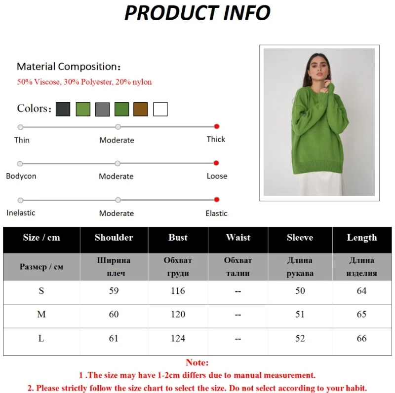 Eco-friendly Thick Warm Oversized Knitted Jumper - Image 7