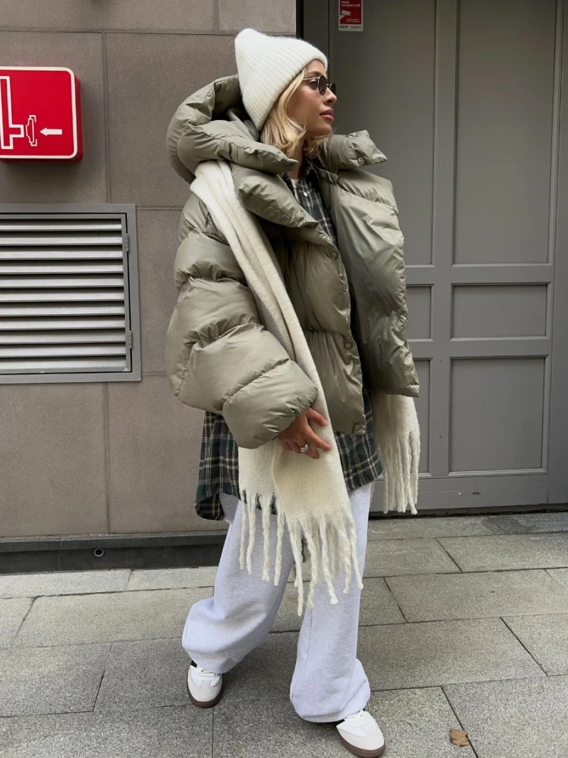 Eco-friendly Winter Vintage Cotton Puffer Jacket - Image 3