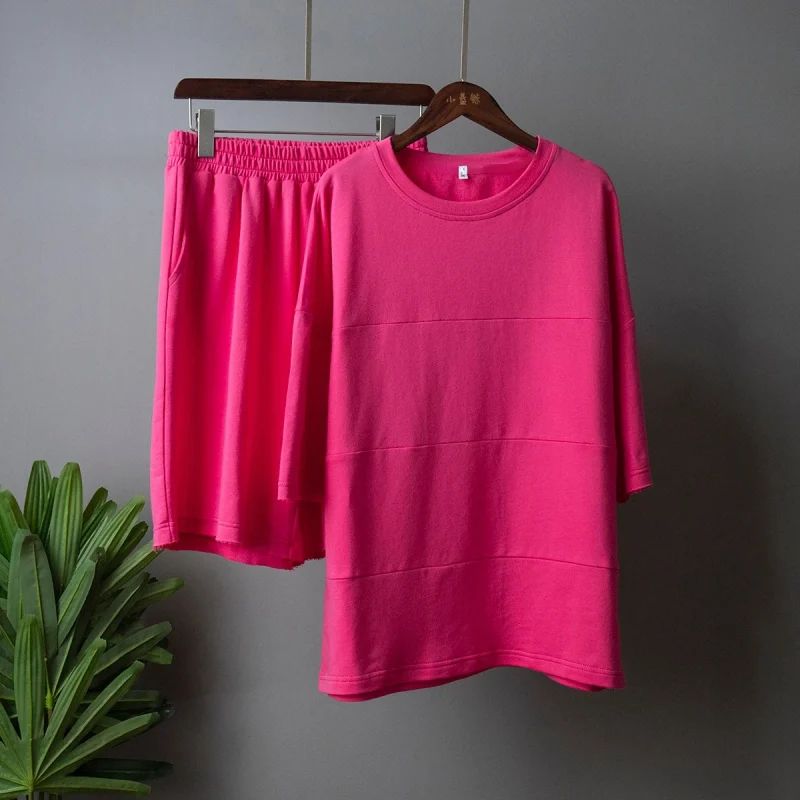 Eco-friendly Cotton Patchwork T-shirt Shorts Set