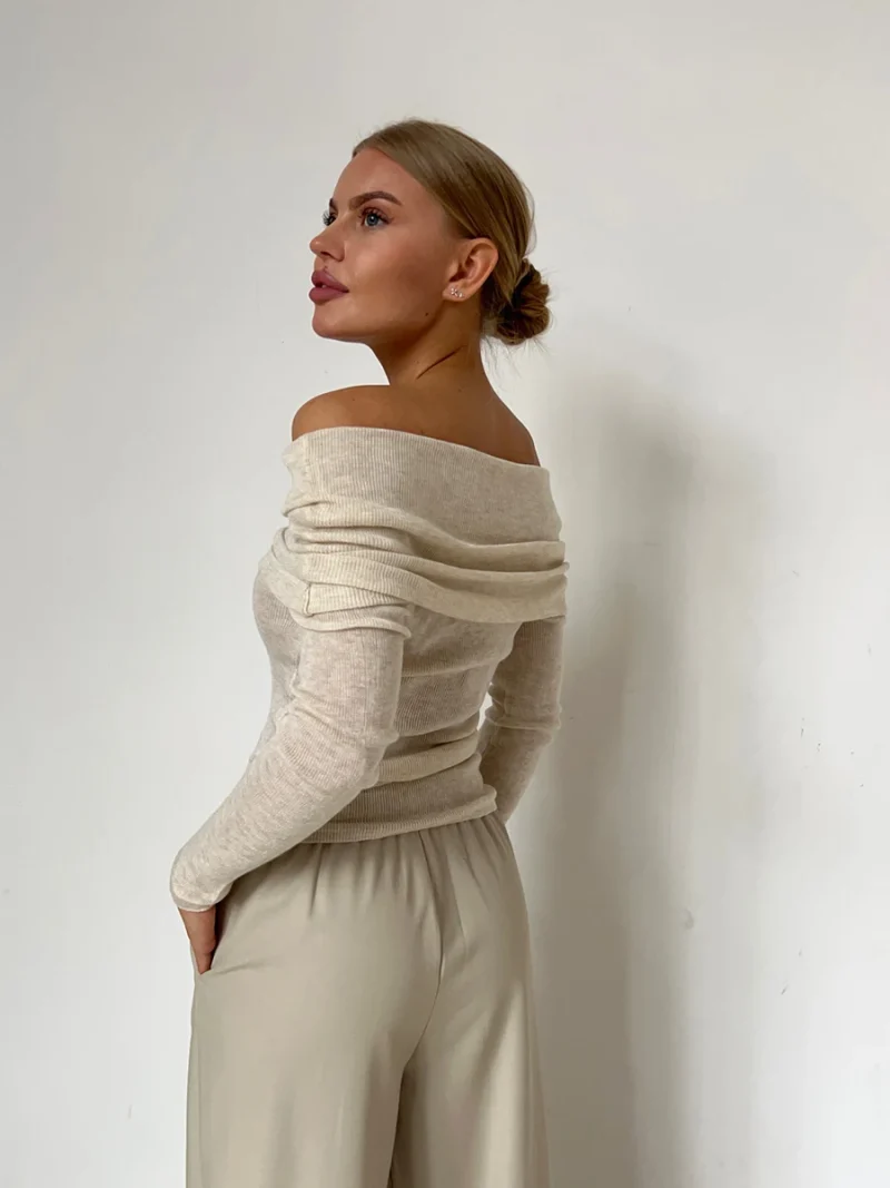 Eco-friendly Knitted Wool Slim Fit Sweater - Image 5