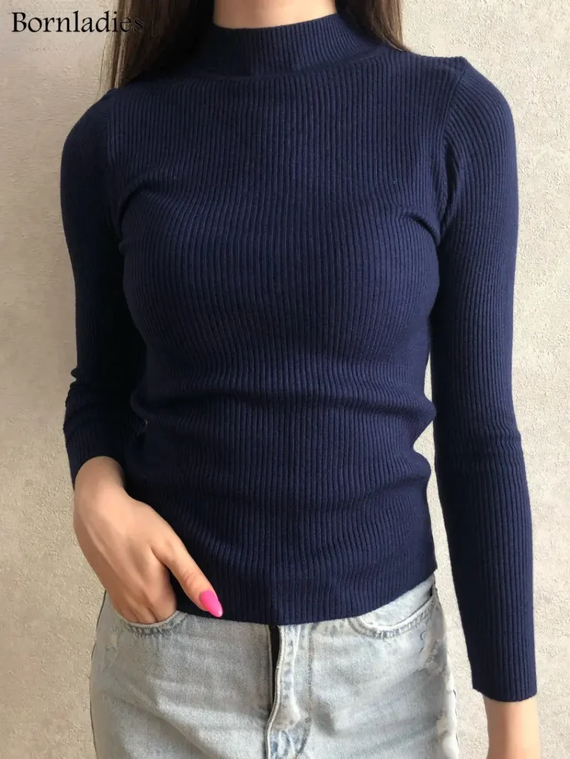 Eco-friendly Turtleneck Knitting Warm Winter Sweater - Image 2
