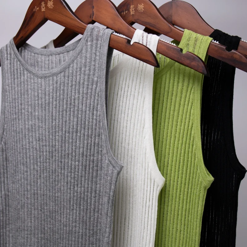 Eco-friendly White Wool See Through Tank Top - Image 6