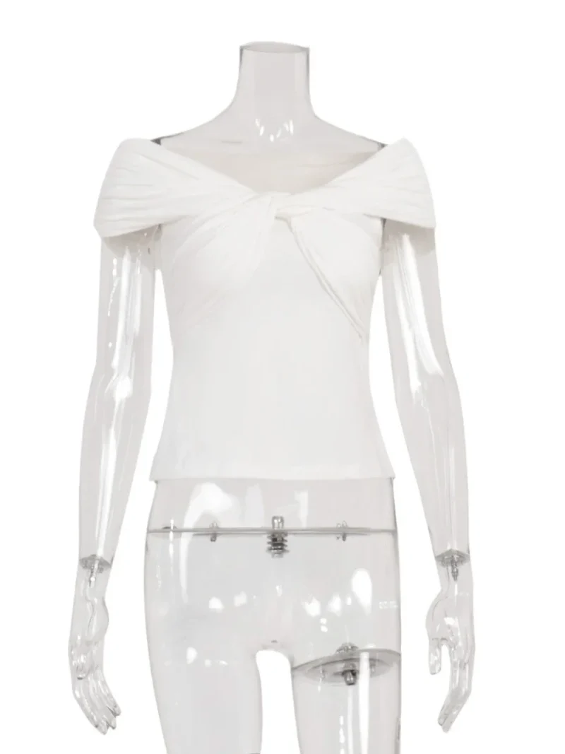 Eco-friendly Off-Shoulder Bodycone Crop T-shirt - Image 2