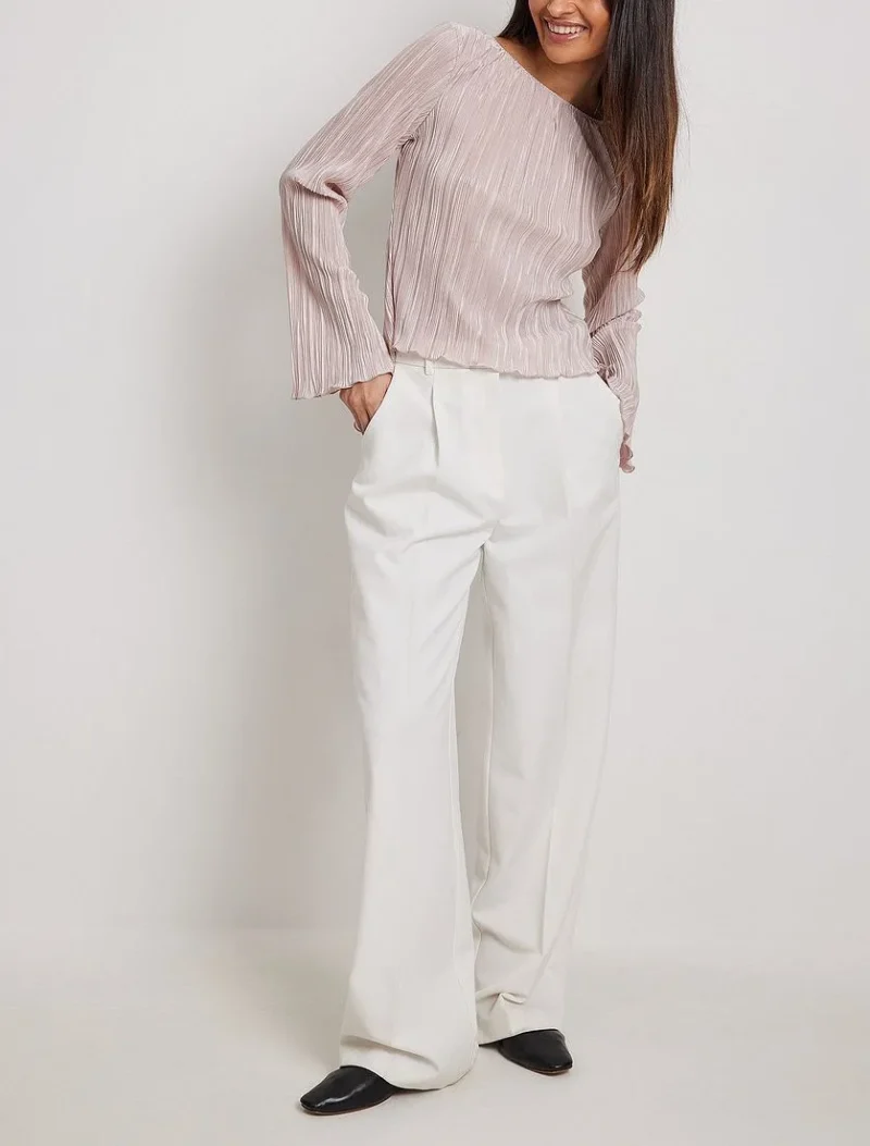 Eco-friendly Sexy Pink Lace-Up Bodycon Blouse - Image 4