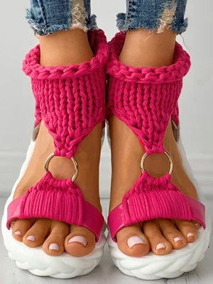 Fashion Beach Wear Eco Knit Platform Sandals