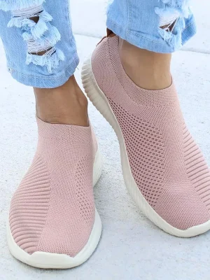 Eco-Friendly Slip-On Mesh White Sneakers