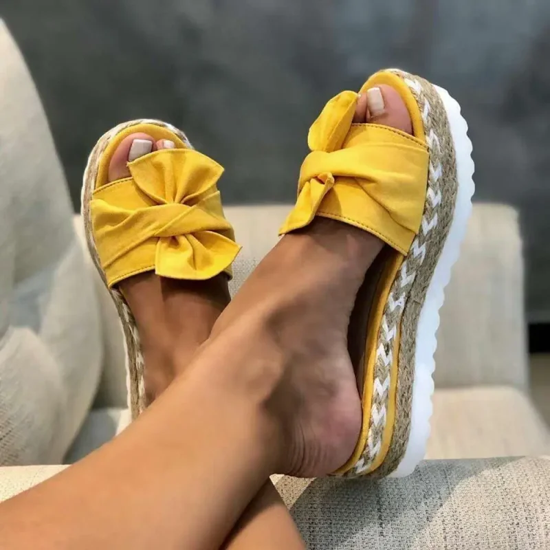 Eco-Friendly Bow Platform Women's Summer Sandals