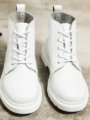 Eco-Friendly White Ankle Motorcycle Boots