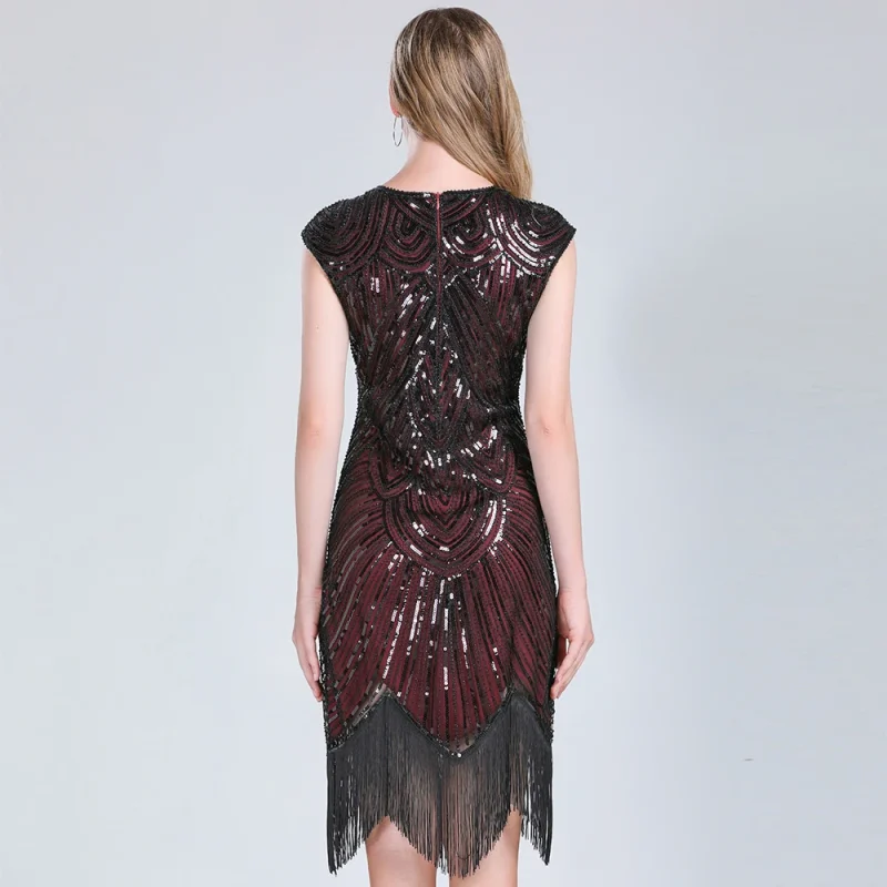 Eco-Friendly Black Sequin Corset Mini Dress - Image 2