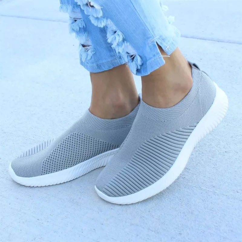 Eco-Friendly Slip-On Mesh White Sneakers - Image 5