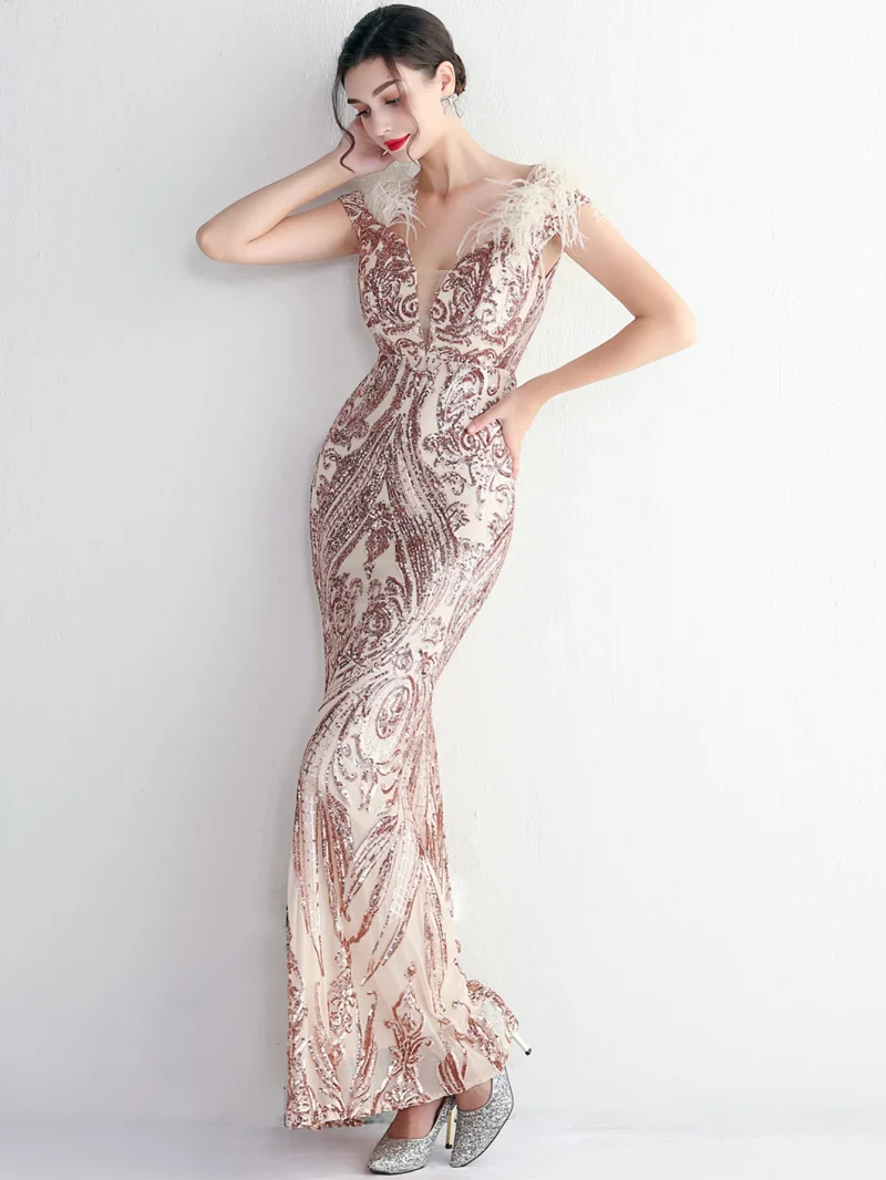 Eco-Friendly Sequin Maxi Dress for Women - Image 8
