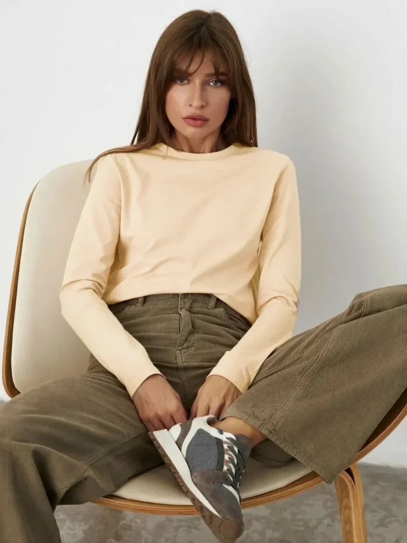 Eco-friendly Cotton Basic Long Sleeve T-Shirt - Image 5
