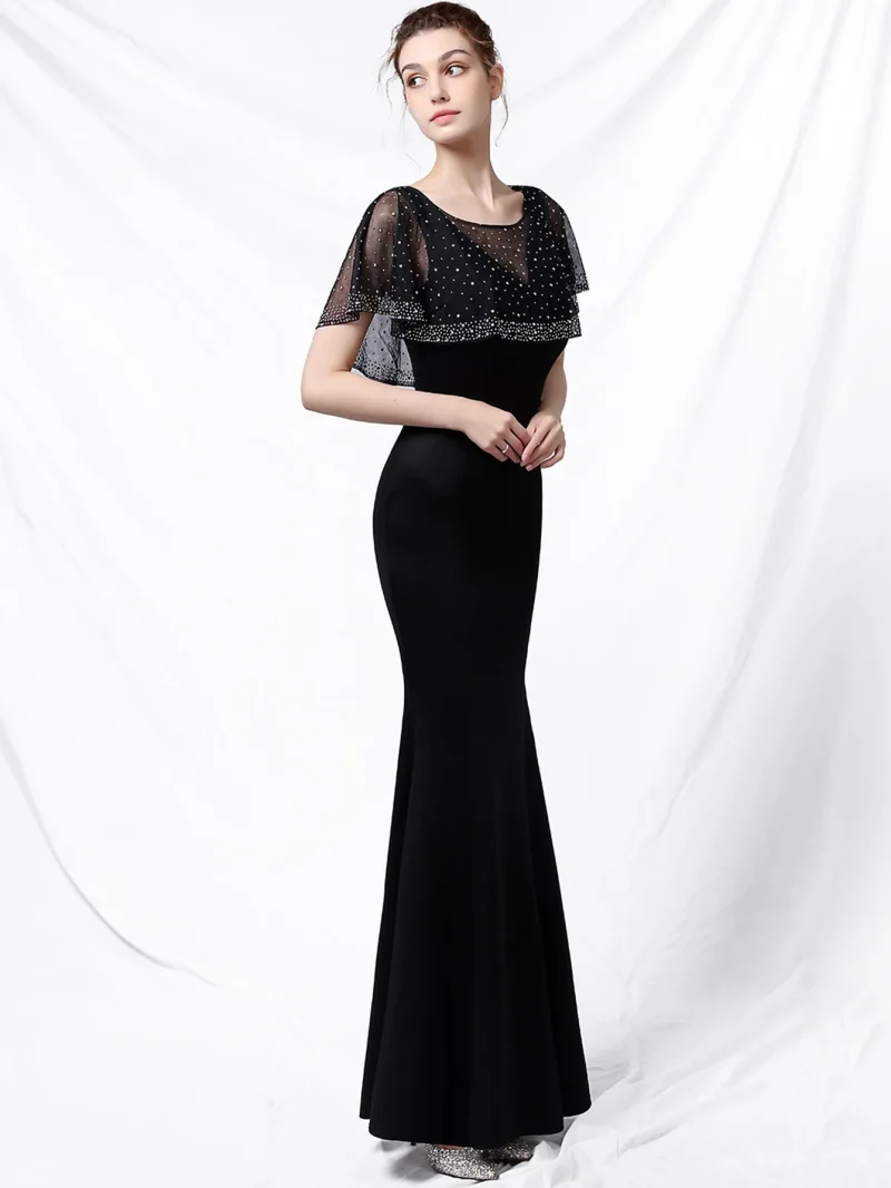 Eco-Friendly Rhinestone Mesh Maxi Dress - Image 12