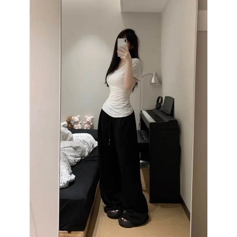 Vintage Grey Wide Leg Sweatpants Women - Image 6