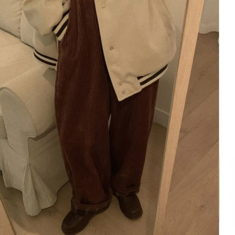Vintage Corduroy Wide Pants: Kawaii Plaid Sweatpants - Image 4