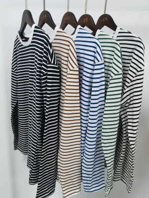 Eco-friendly Summer Long Sleeve Striped T-shirt