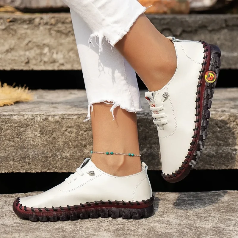Spring Platform Loafers: Casual Lace-Up Leather Flats - Image 6