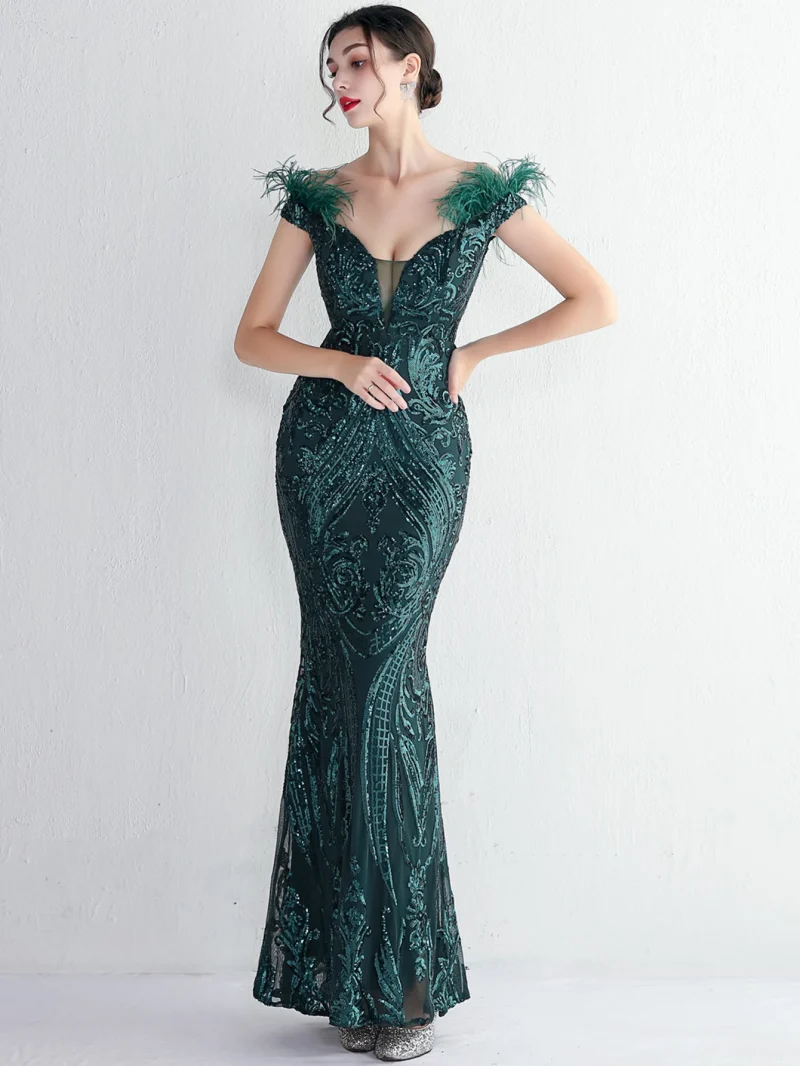 Eco-Friendly Sequin Maxi Dress for Women - Image 5