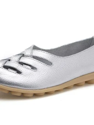 Eco-Friendly Slip-On Leather Women’s Ballet Flats