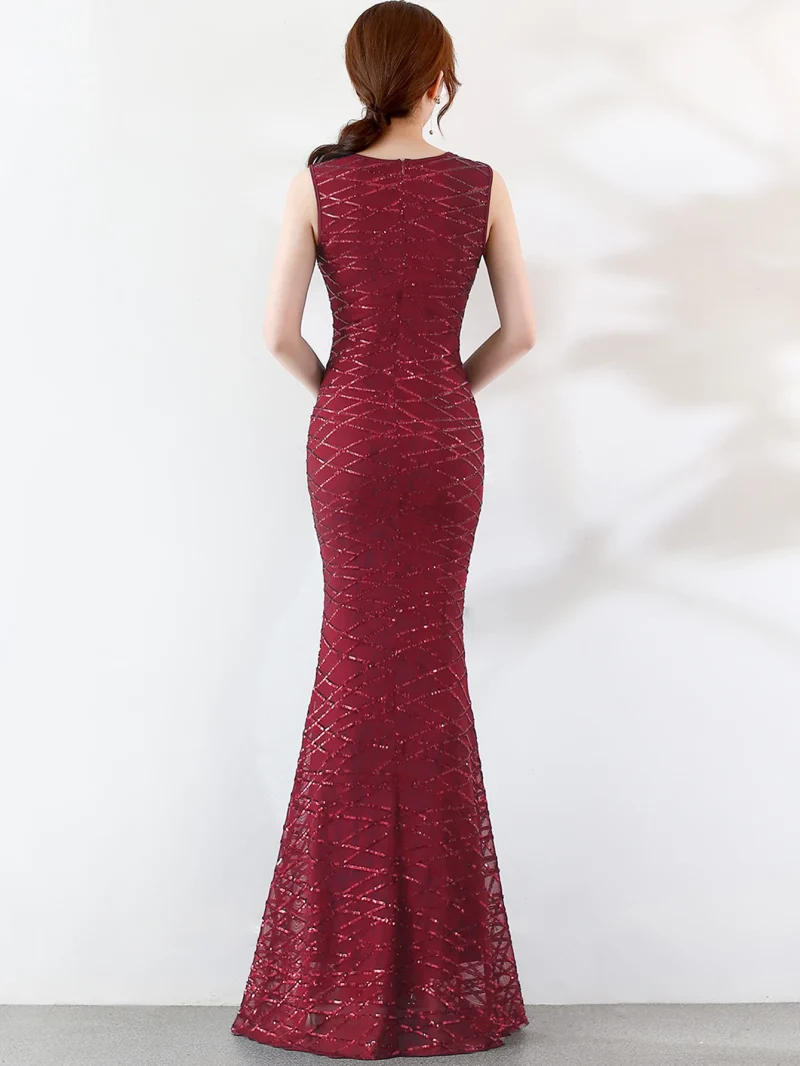 Eco-Friendly Sequin Fishtail Bodycon Maxi Dress - Image 4