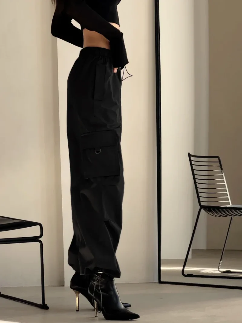 Eco-friendly Cotton Elastic Waist Cargo Pants - Image 3