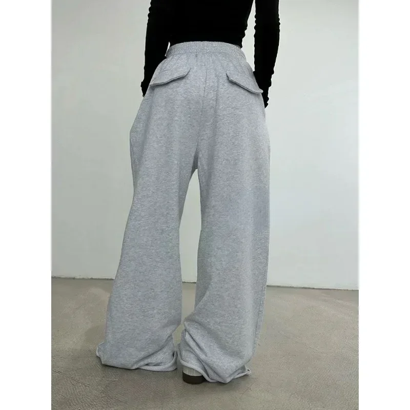 Grey Baggy Sweatpants: Korean Oversize Wide Leg - Image 2