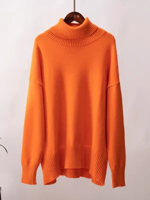 Eco-friendly Thick Warm Turtleneck Knitted Sweater Top