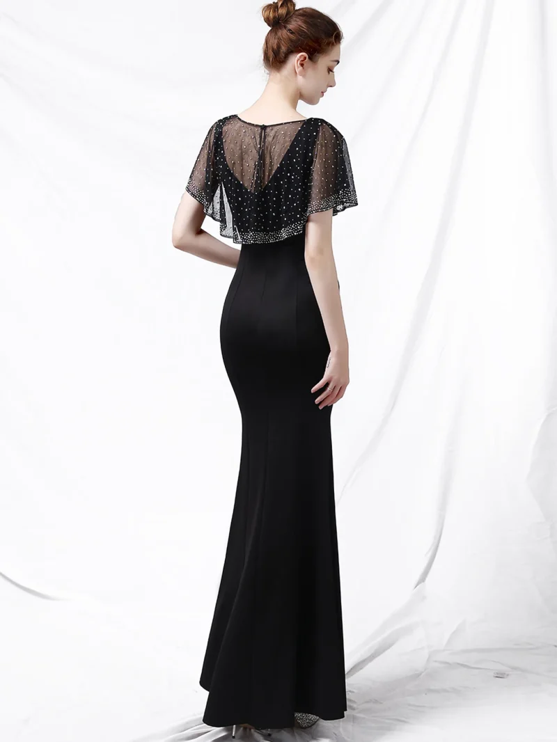 Eco-Friendly Rhinestone Mesh Maxi Dress - Image 2