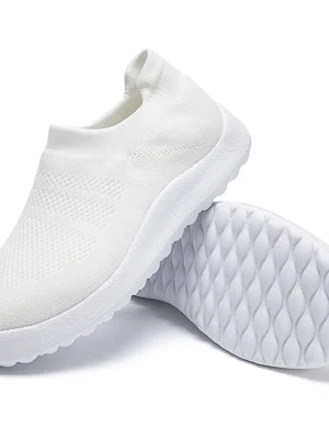 Lightweight White Knitting Sock Flat