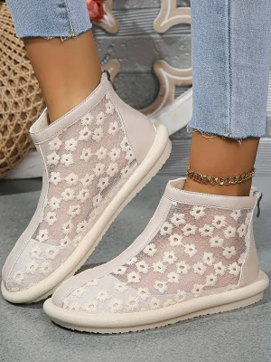 Casual Summer Flat Lace Mesh Boots