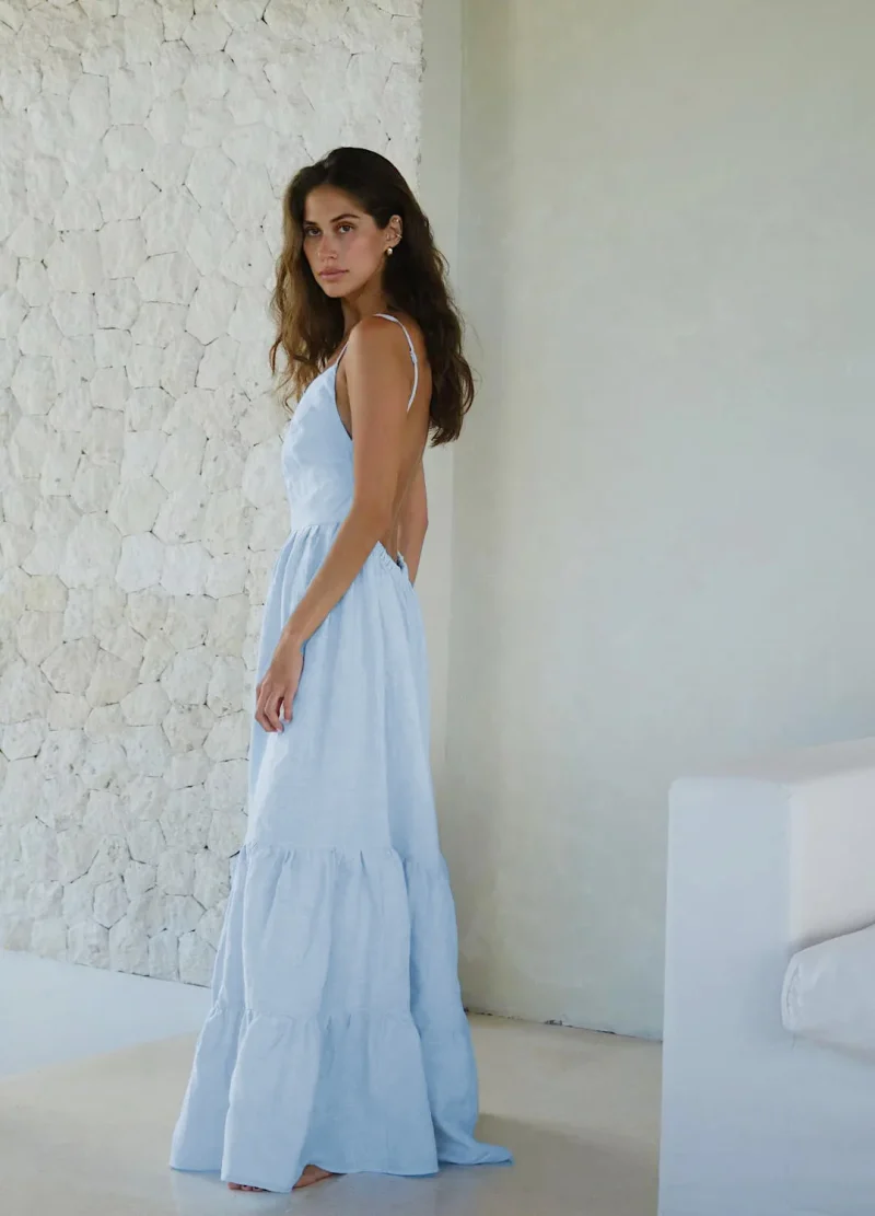 Eco-friendly Beach Style Cotton A-line Dress - Image 5
