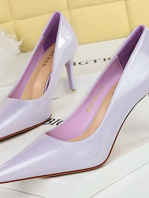 Eco-friendly Crystal Patent Leather Women’s Pumps