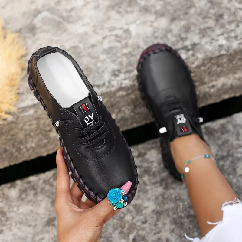 Spring Platform Loafers: Casual Lace-Up Leather Flats - Image 5