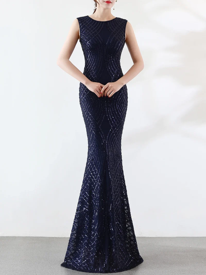 Eco-Friendly Sequin Fishtail Bodycon Maxi Dress - Image 9