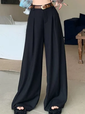 Baggy Black Women’s Office Suit Pants